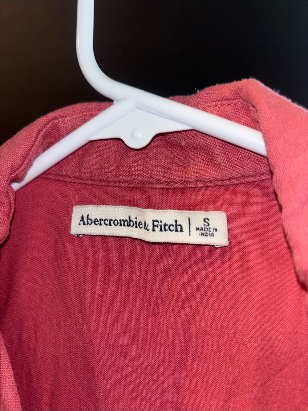 Abercrombie & Fitch Coral Tie-Front Sleeveless Linen Top - Picture 3 of 3